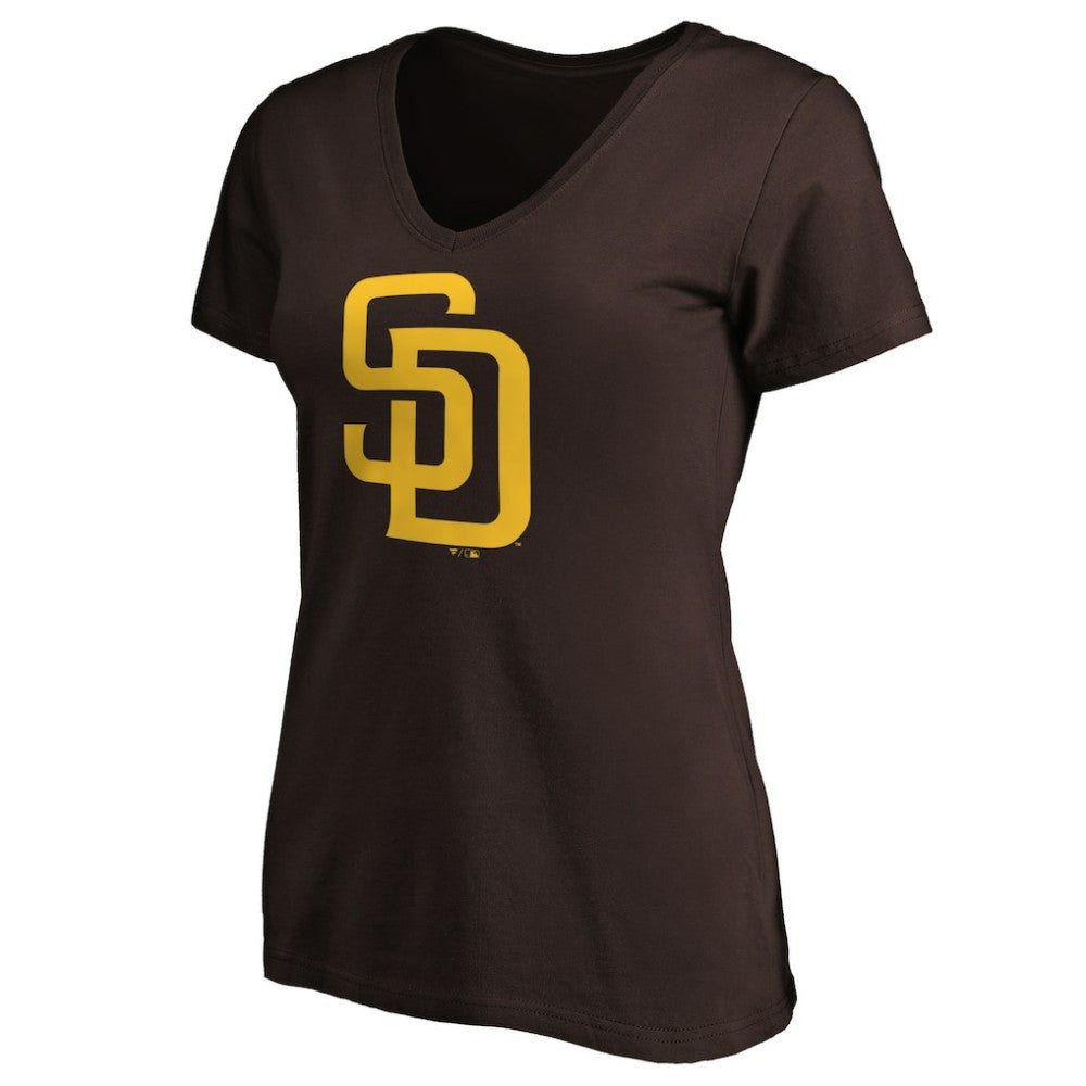 MLB San Diego Padres Fanatics Women's Core Official Logo V-Neck T-Shirt