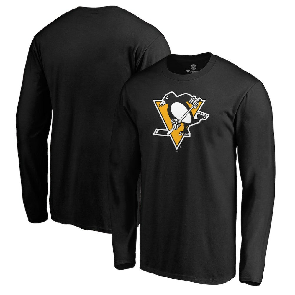 NHL Black Pittsburgh Penguins Fanatics Primary Team Logo Long Sleeve T-Shirt