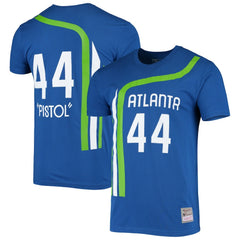 NBA Pete Maravich Atlanta Hawks Hardwood Classics Stitch Name & Number T-Shirt