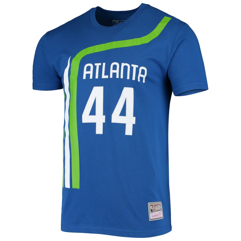 NBA Pete Maravich Atlanta Hawks Hardwood Classics Stitch Name & Number T-Shirt