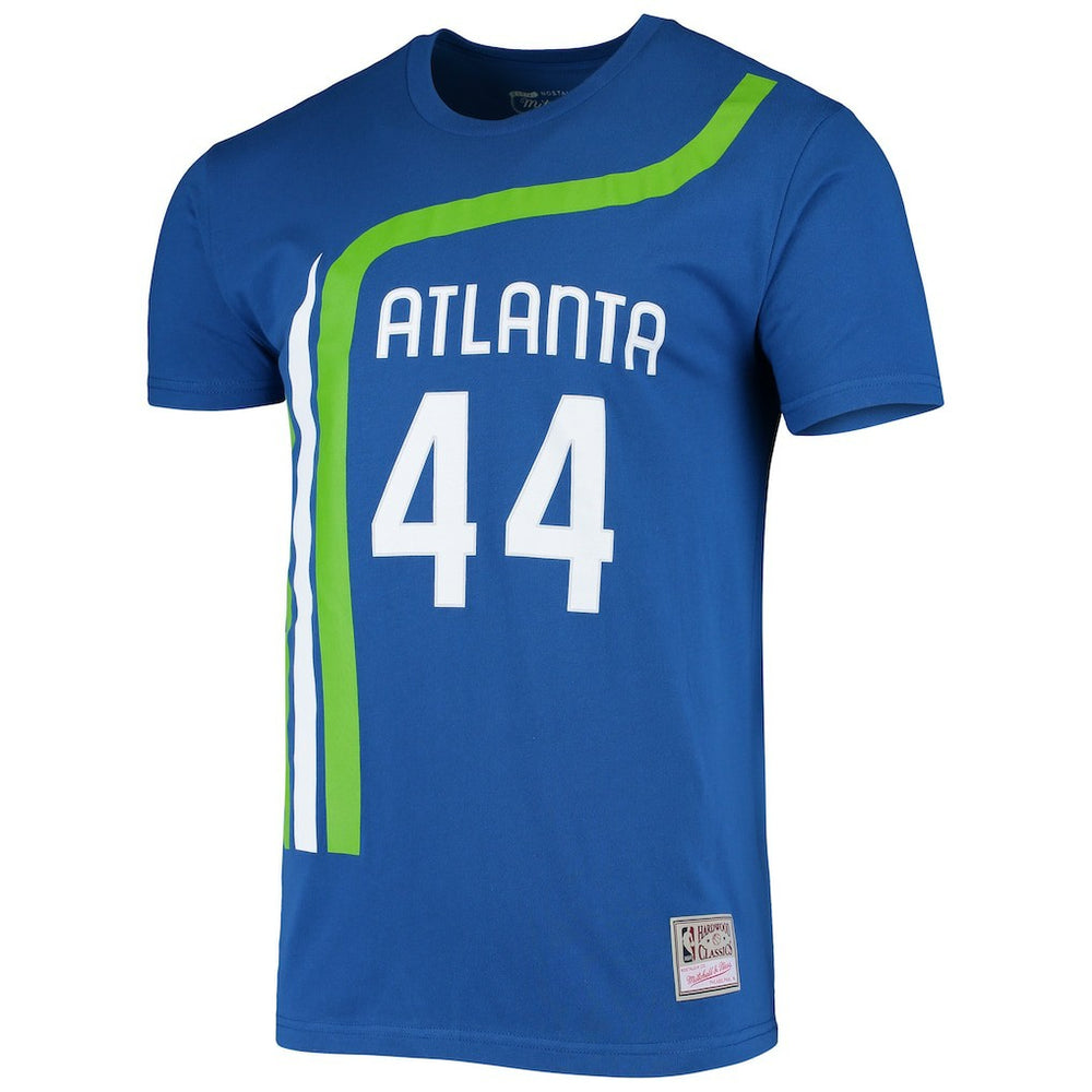 NBA Pete Maravich Atlanta Hawks Hardwood Classics Stitch Name & Number T-Shirt