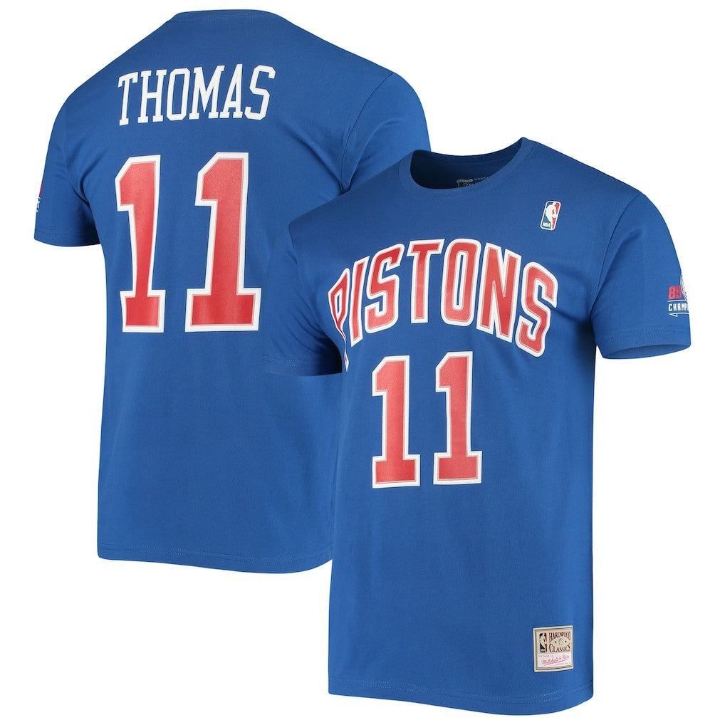 NBA Isiah Thomas Detroit Pistons Hardwood Classics Stitch Name & Number T-Shirt sale