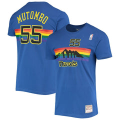 NBA Dikembe Mutombo Denver Nuggets Hardwood Classics Stitch Name & Number T-Shirt sale