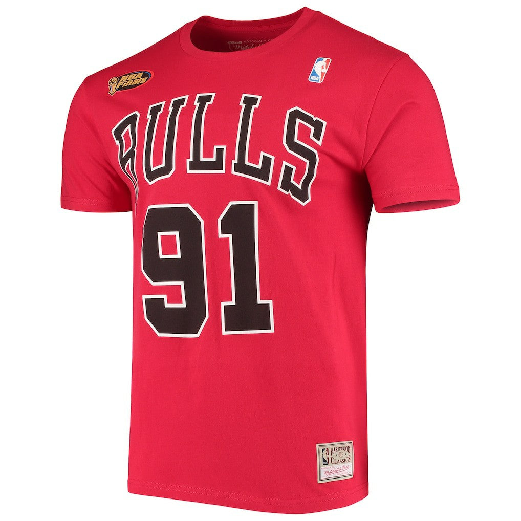 NBA Dennis Rodman Chicago Bulls Hardwood Classics Stitch Name & Number T-Shirt sale