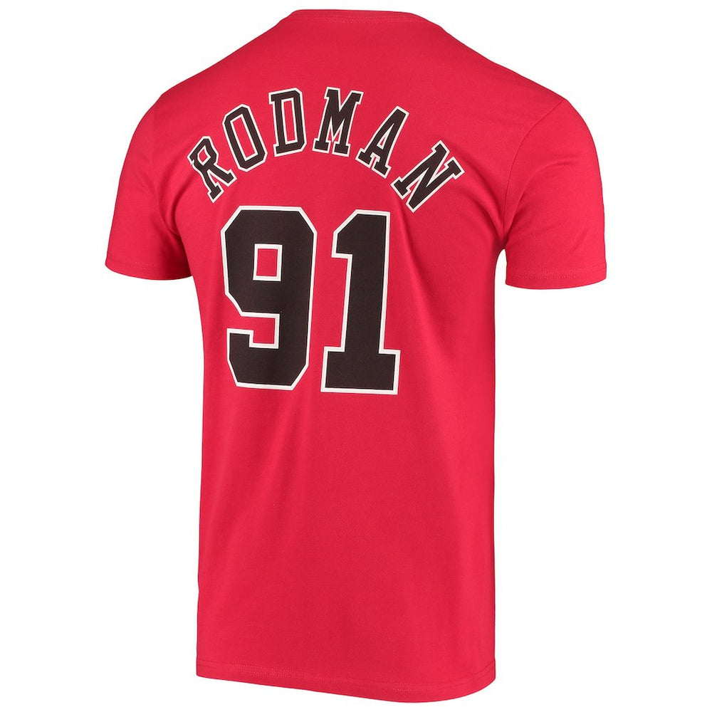 NBA Dennis Rodman Chicago Bulls Hardwood Classics Stitch Name & Number T-Shirt sale