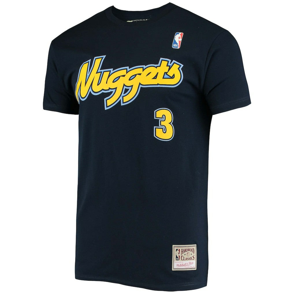 NBA Allen Iverson Denver Nuggets Hardwood Classics Stitch Name & Number T-Shirt sale