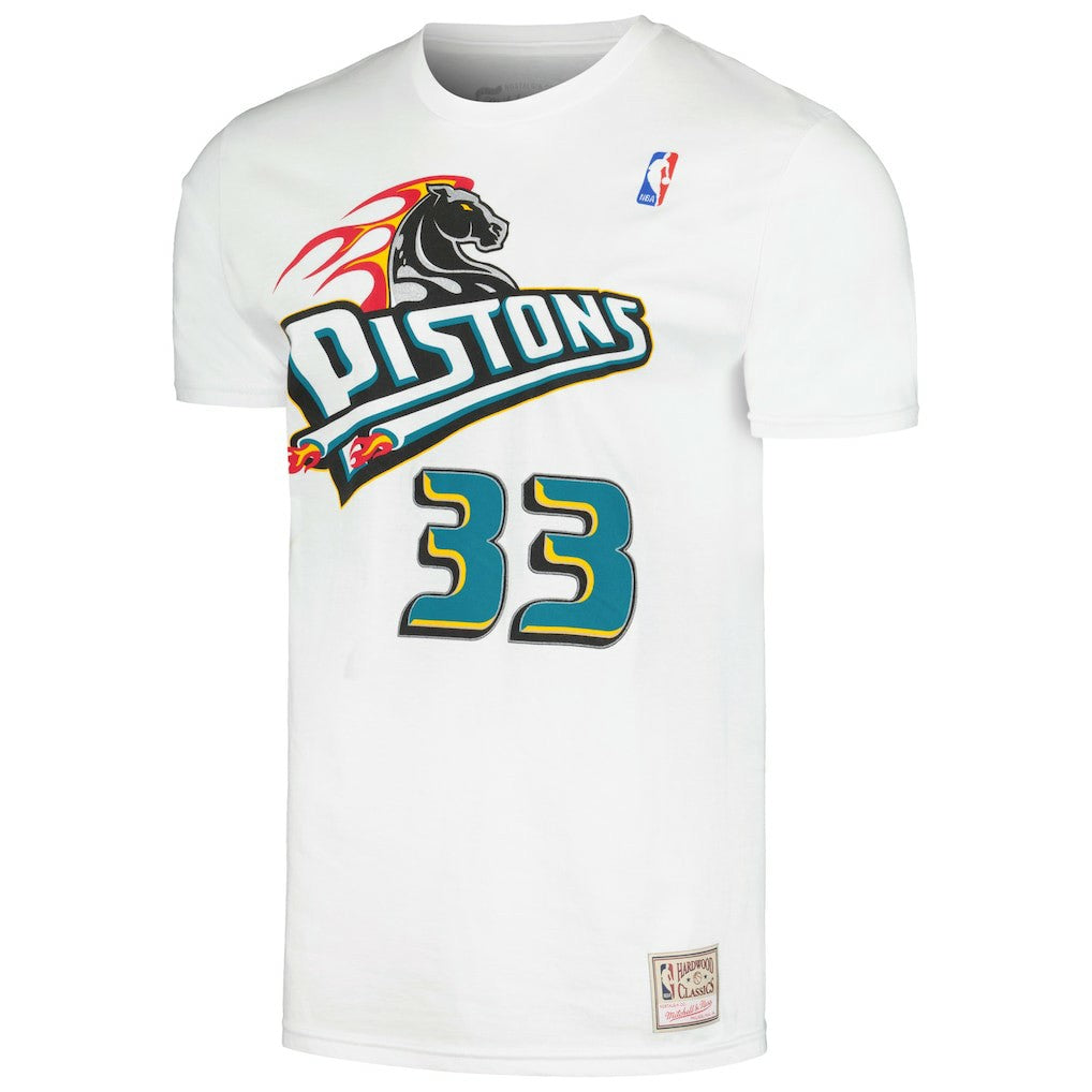 NBA Grant Hill Detroit Pistons Hardwood Classics Stitch Name & Number T-Shirt sale