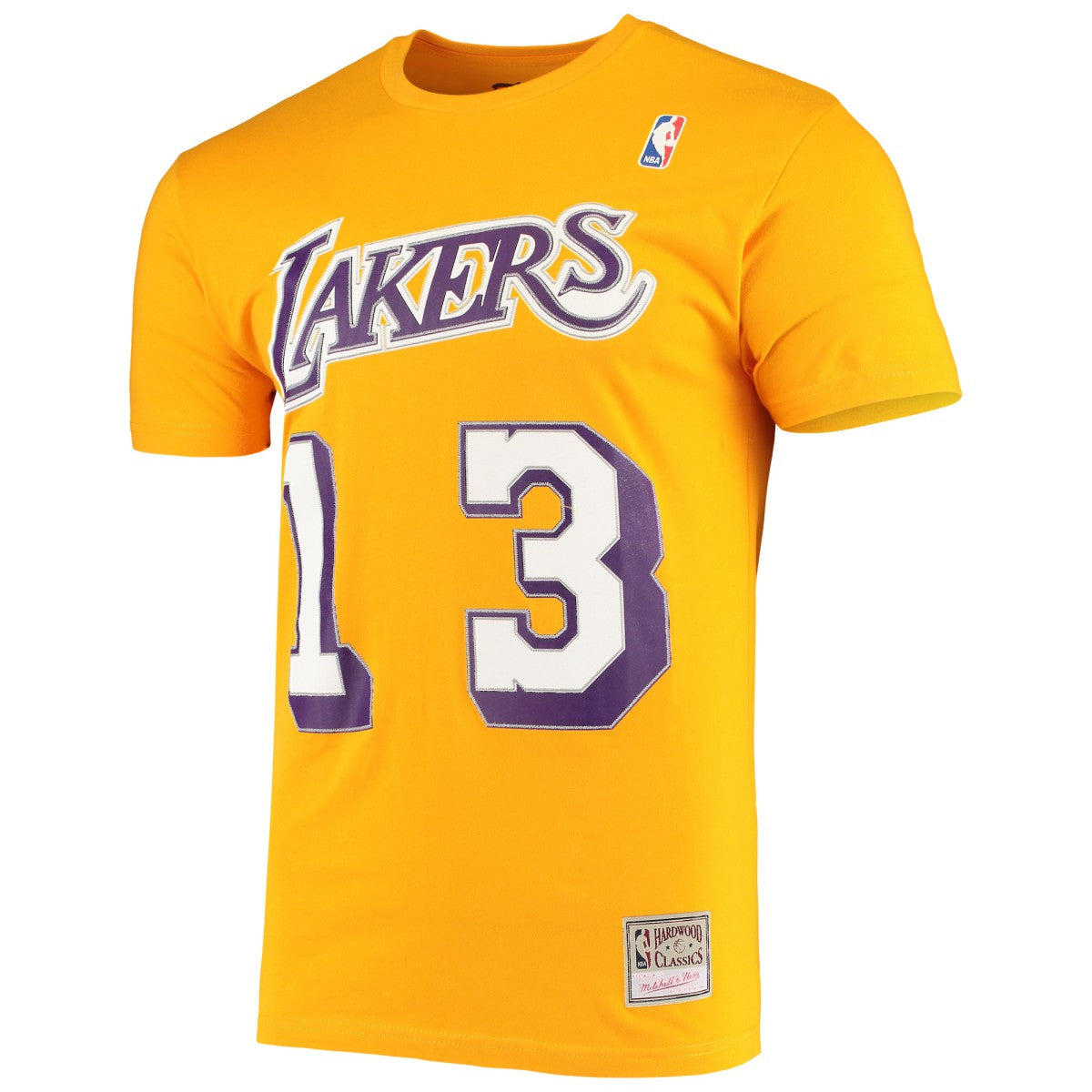 NBA Wilt Chamberlain Los Angeles Lakers Hardwood Classics Stitch Name & Number T-Shirt