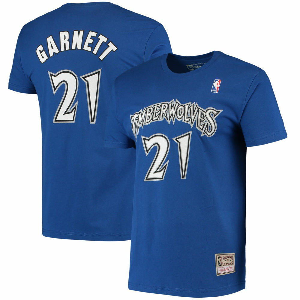 NBA Kevin Garnett Minnesota Timberwolves Hardwood Classics Stitch Name & Number T-Shirt
