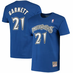 NBA Kevin Garnett Minnesota Timberwolves Hardwood Classics Stitch Name & Number T-Shirt