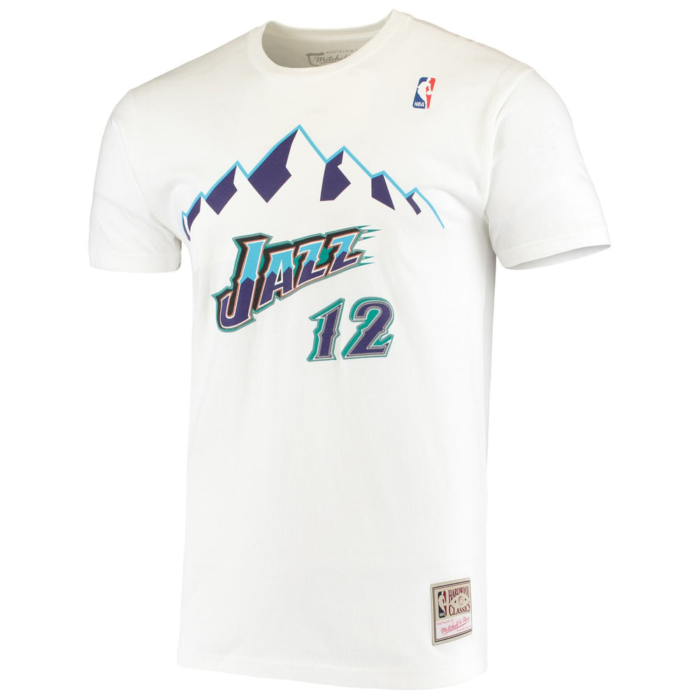 NBA John Stockton Utah Jazz Hardwood Classics Stitch Name & Number T-Shirt