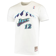 NBA John Stockton Utah Jazz Hardwood Classics Stitch Name & Number T-Shirt