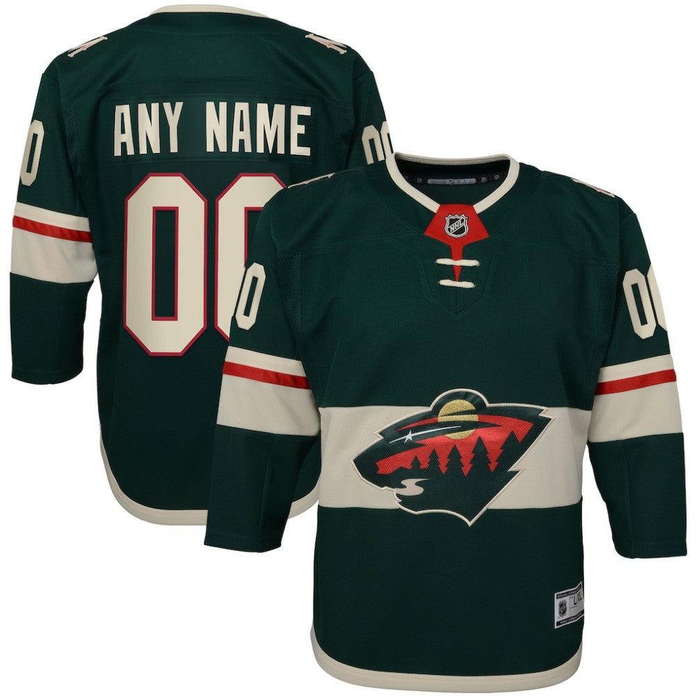 NHL Green Minnesota Wild Youth Home Premier Custom Jersey