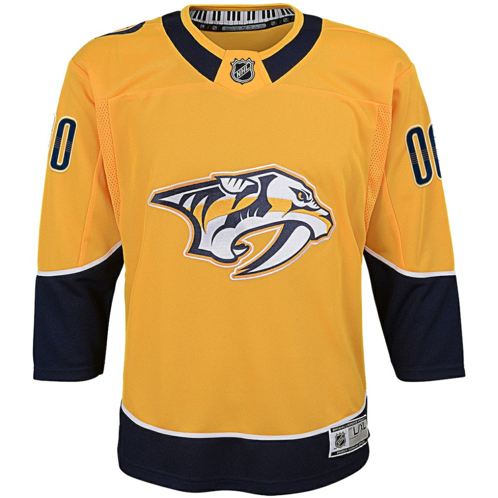 NHL Yellow Nashville Predators Youth Home Premier Custom Jersey