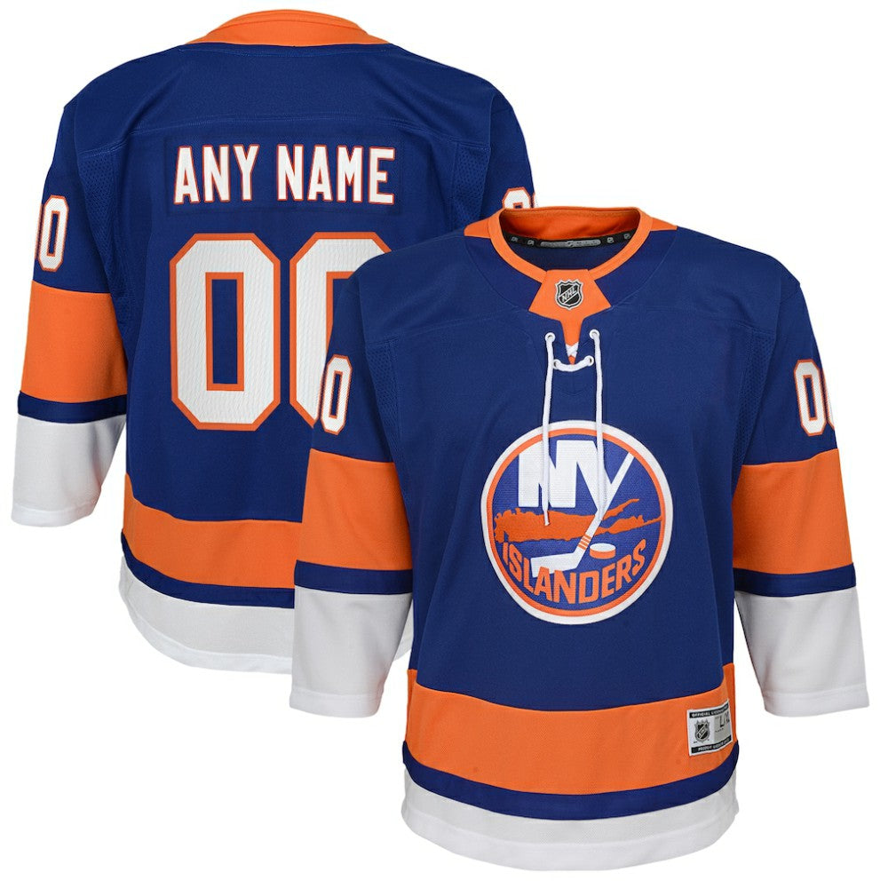 NHL Blue New York Islanders Youth Home Premier Custom Jersey