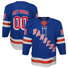 NHL Blue New York Rangers Youth Home Premier Custom Jersey