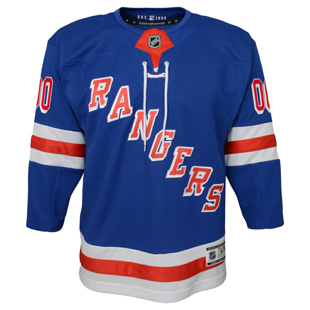 NHL Blue New York Rangers Youth Home Premier Custom Jersey