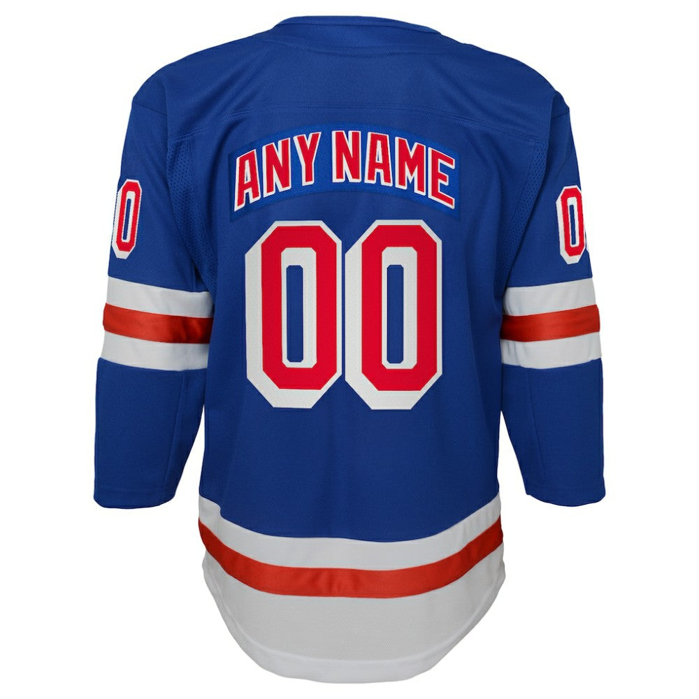 NHL Blue New York Rangers Youth Home Premier Custom Jersey