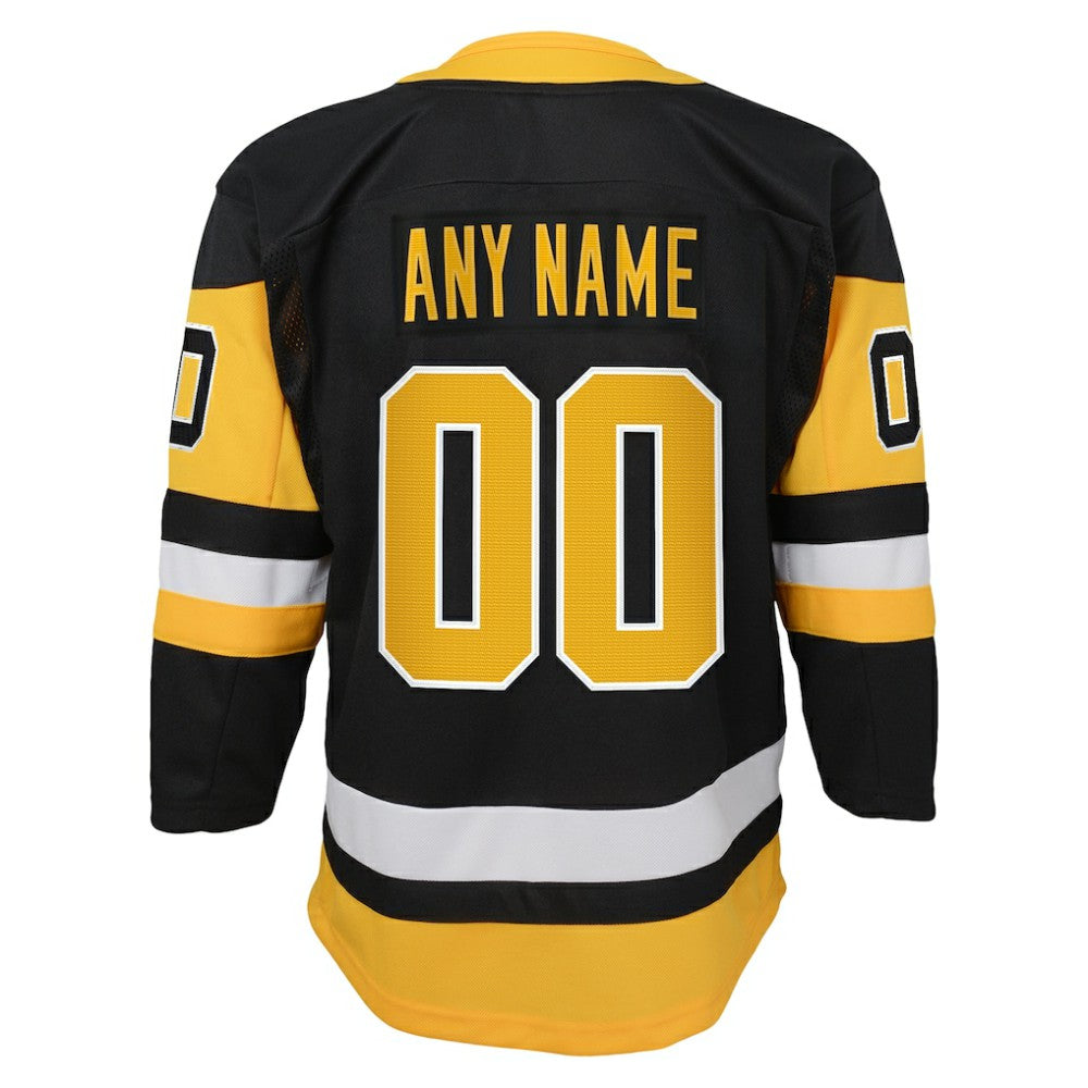 NHL Black Pittsburgh Penguins Youth Home Premier Custom Jersey