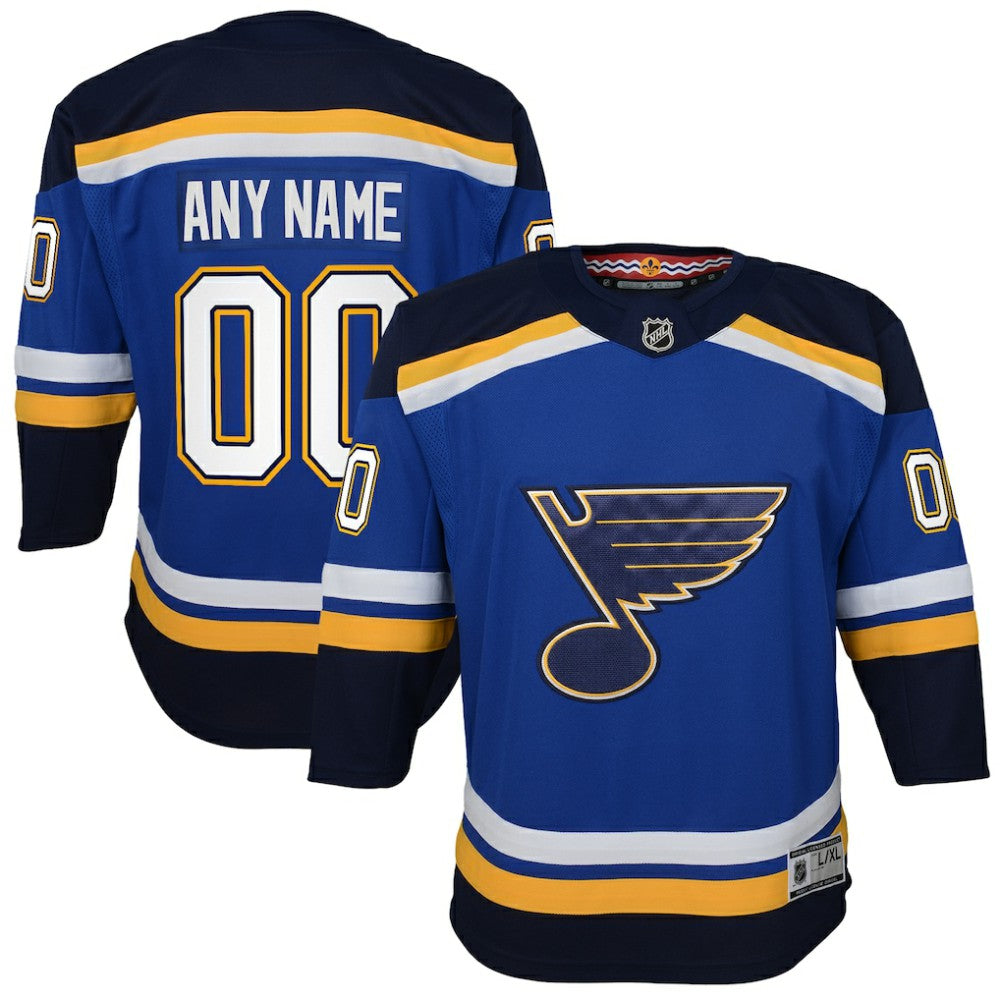 NHL Blue St. Louis Blues Youth Home Premier Custom Jersey
