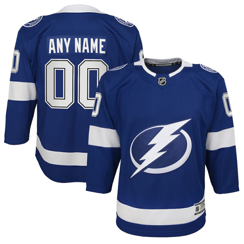 NHL Blue Tampa Bay Lightning Youth Home Custom Premier Jersey
