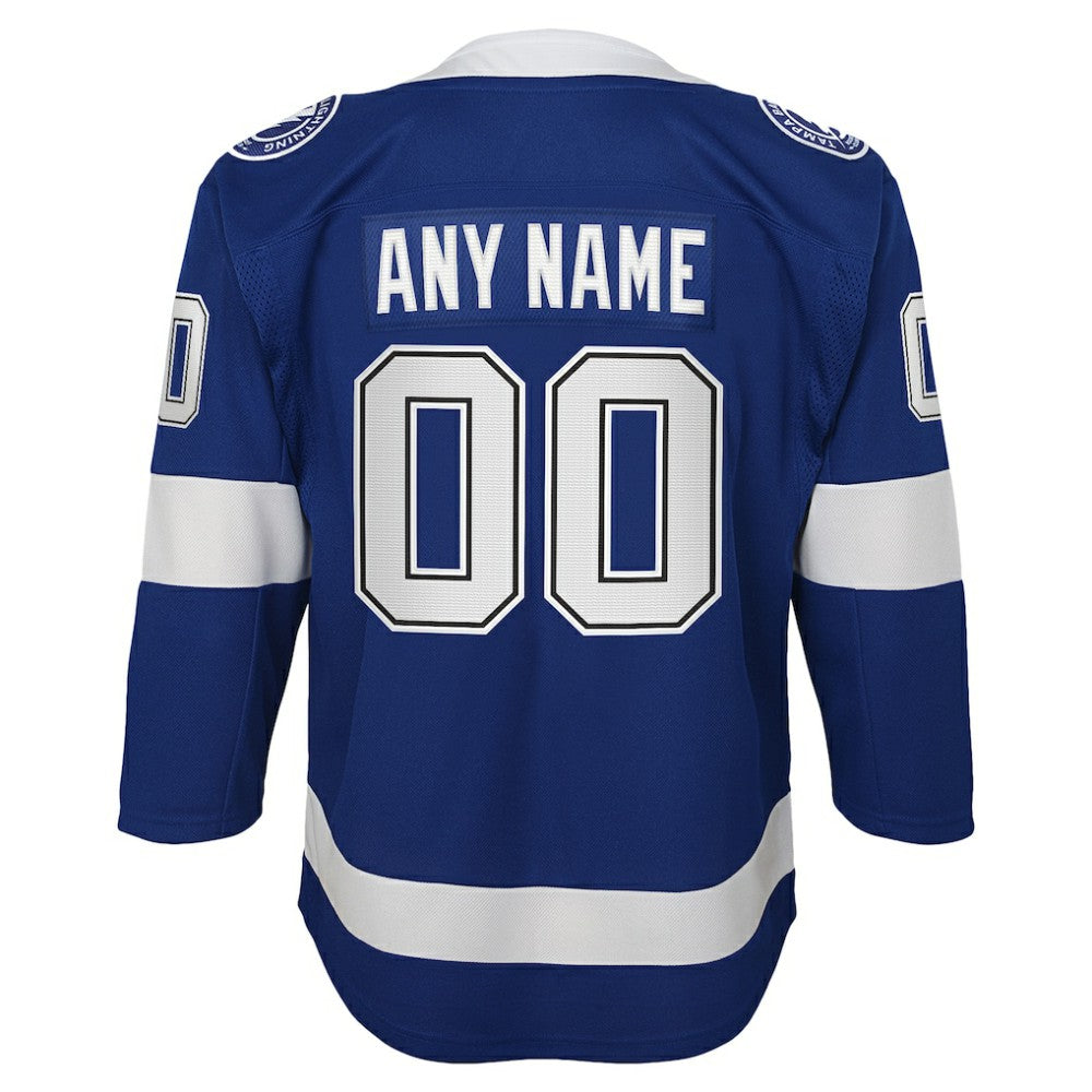 NHL Blue Tampa Bay Lightning Youth Home Custom Premier Jersey