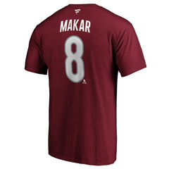 NHL Burgundy Cale Makar Colorado Avalanche Fanatics Authentic Stack Player Name & Number T-Shirt