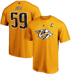 NHL Gold Roman Josi Nashville Predators Fanatics Authentic Stack Player Name & Number T-Shirt