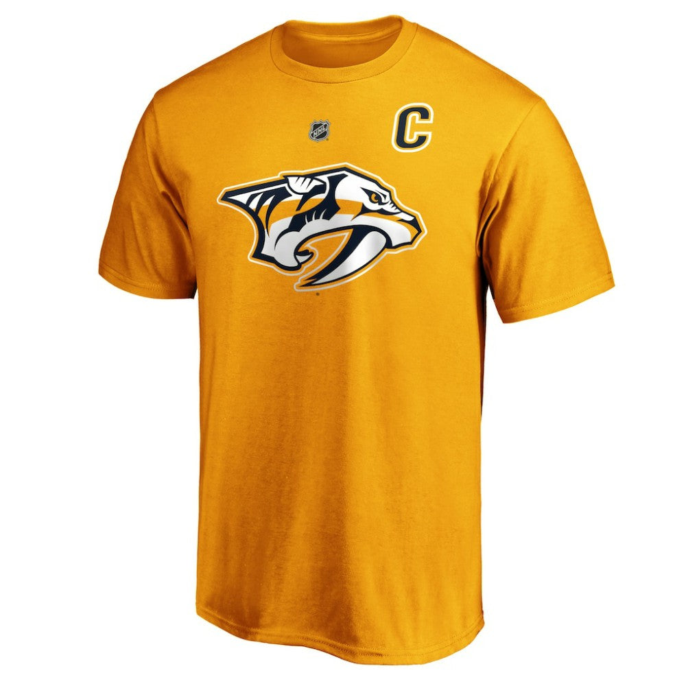 NHL Gold Roman Josi Nashville Predators Fanatics Authentic Stack Player Name & Number T-Shirt