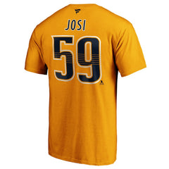 NHL Gold Roman Josi Nashville Predators Fanatics Authentic Stack Player Name & Number T-Shirt