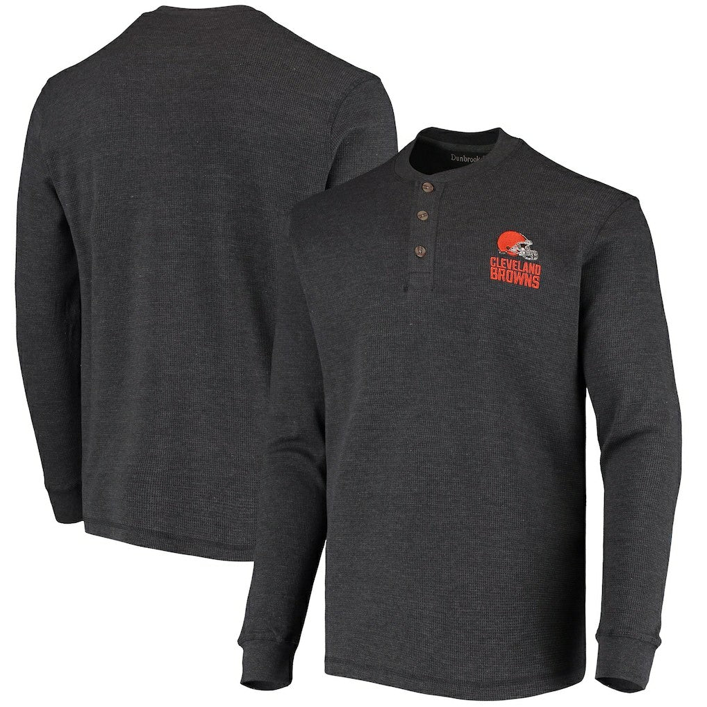 Dunbrooke Logo Maverick Thermal Henley Long Sleeve T-Shirt - Cleveland Browns