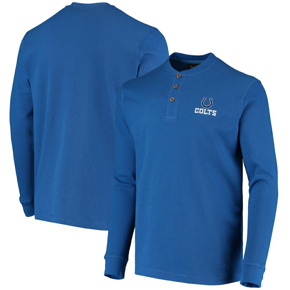 Dunbrooke Logo Maverick Thermal Henley Long Sleeve T-Shirt - Indianapolis Colts