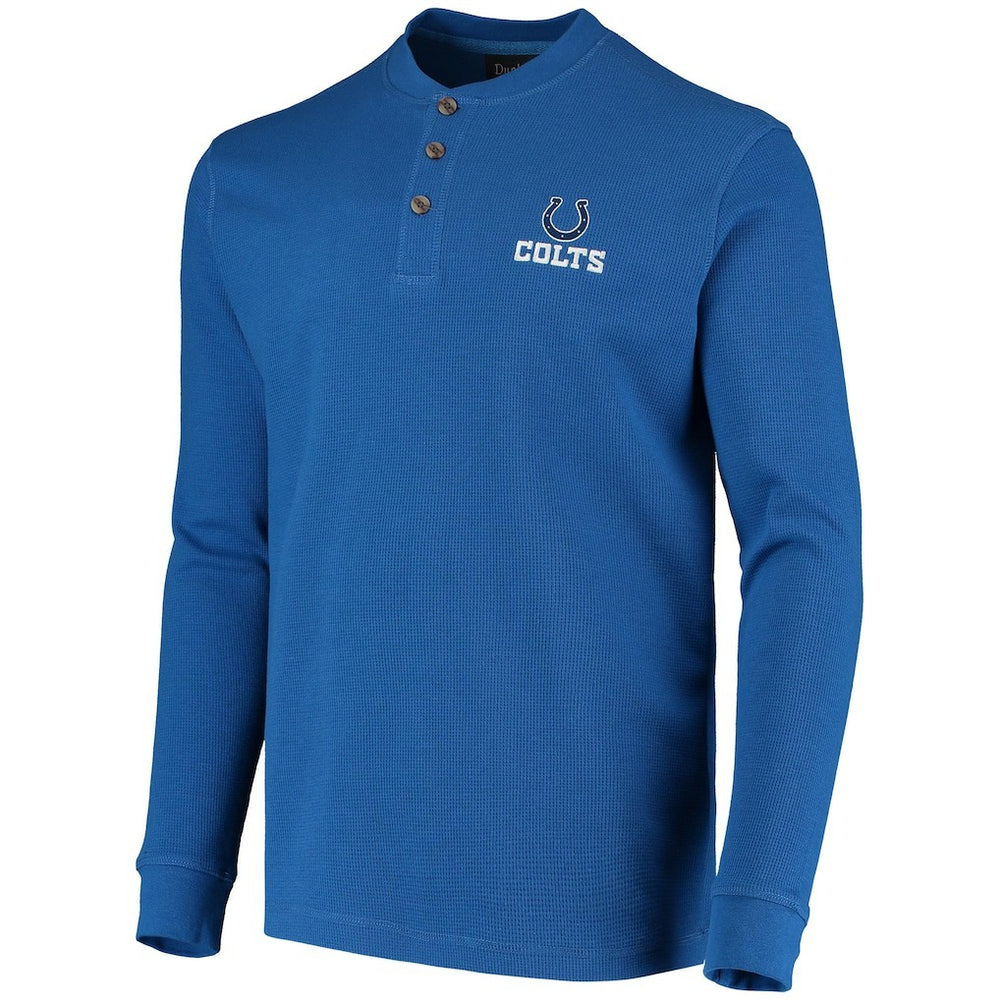 Dunbrooke Logo Maverick Thermal Henley Long Sleeve T-Shirt - Indianapolis Colts