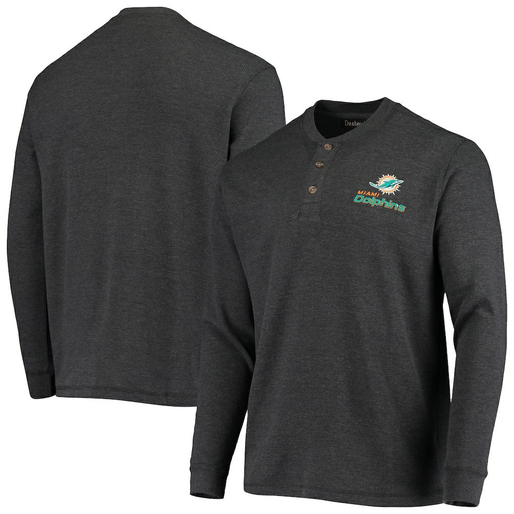 Dunbrooke Logo Maverick Thermal Henley Long Sleeve T-Shirt - Miami Dolphins