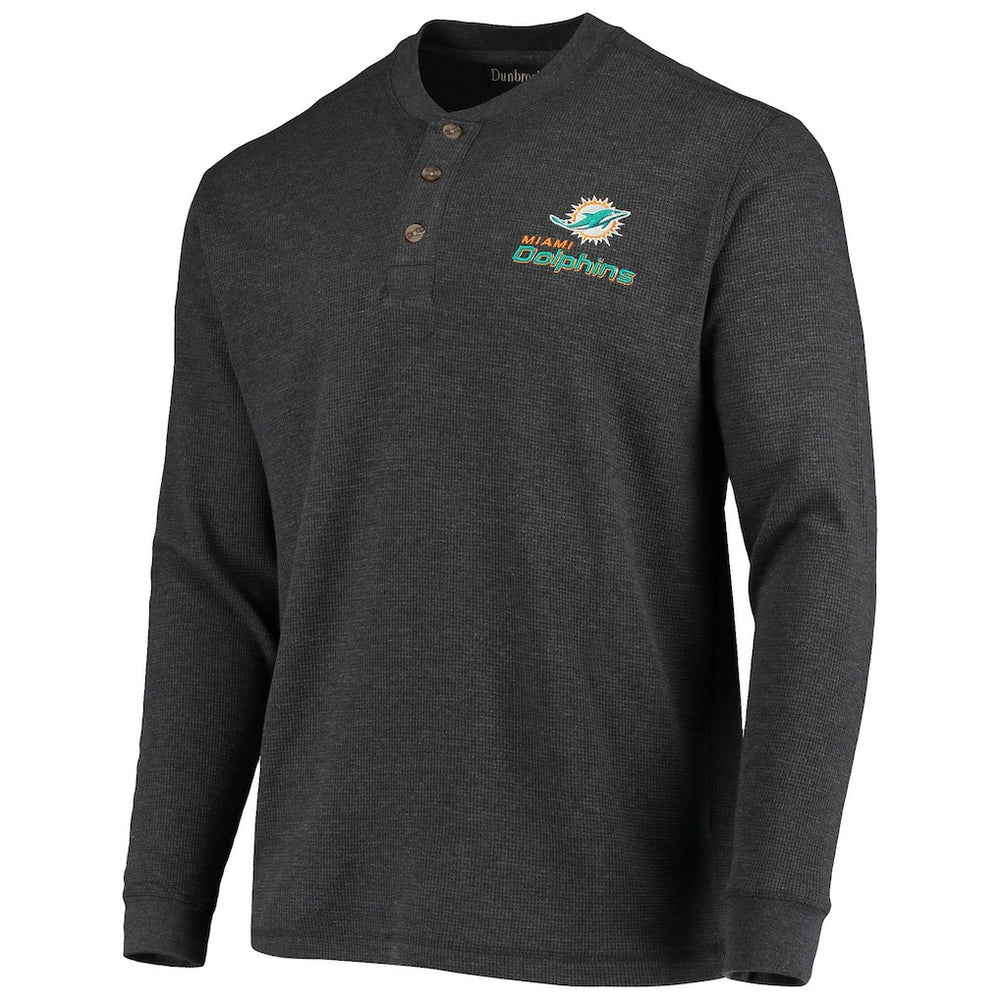 Dunbrooke Logo Maverick Thermal Henley Long Sleeve T-Shirt - Miami Dolphins
