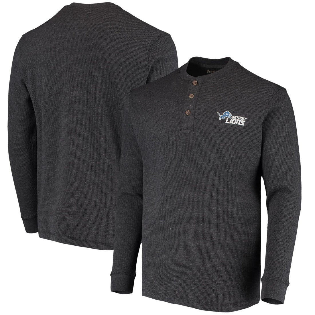 Dunbrooke Logo Maverick Thermal Henley Long Sleeve T-Shirt - Detroit Lions