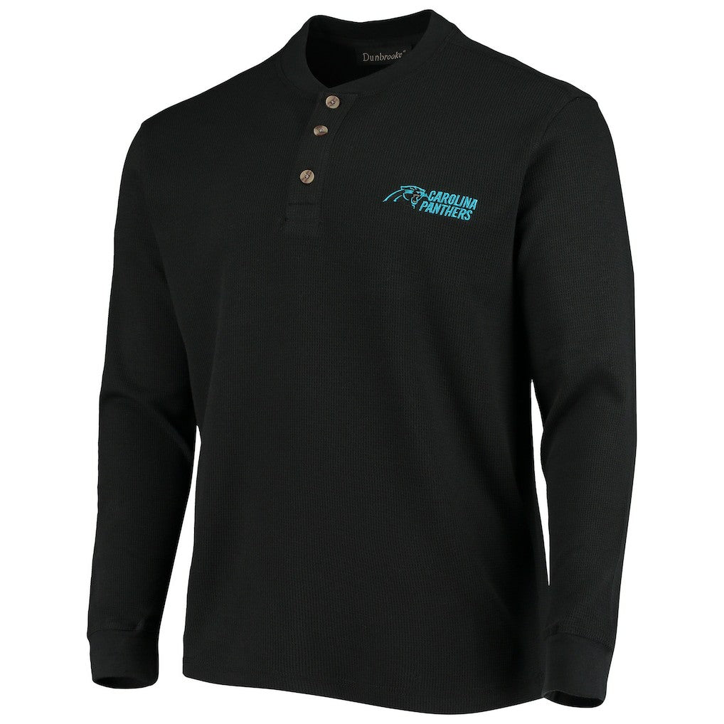 Dunbrooke Logo Maverick Thermal Henley Long Sleeve T-Shirt - Carolina Panthers
