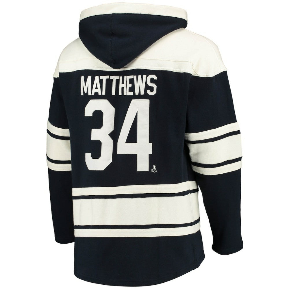 NHL Blue Auston Matthews Toronto Maple Leafs '47 Player Name & Number Lacer Pullover Hoodie