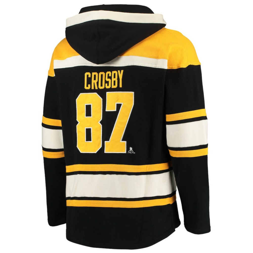NHL Black Sidney Crosby Pittsburgh Penguins '47 Player Name & Number Lacer Pullover Hoodie