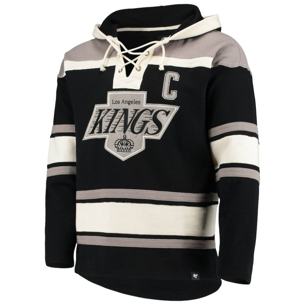 NHL Black Wayne Gretzky Los Angeles Kings '47 Retired Player Name & Number Lacer Pullover Hoodie