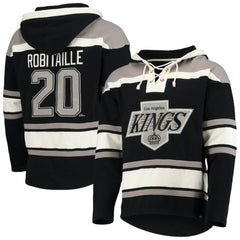 NHL Black Luc Robitaille Los Angeles Kings '47 Retired Player Name & Number Lacer Pullover Hoodie
