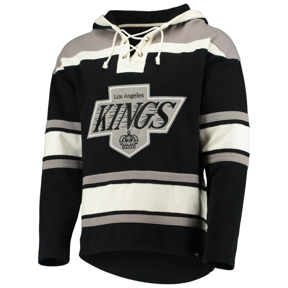 NHL Black Luc Robitaille Los Angeles Kings '47 Retired Player Name & Number Lacer Pullover Hoodie