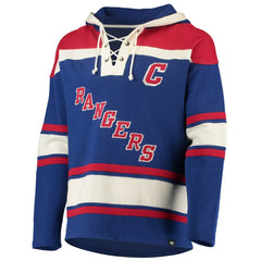 NHL Blue Wayne Gretzky New York Rangers '47 Retired Player Name & Number Lacer Pullover Hoodie