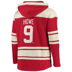 NHL Red Gordie Howe Detroit Red Wings '47 Retired Player Name & Number Lacer Pullover Hoodie