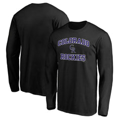 MLB Men's Black Colorado Rockies Team Heart & Soul Long Sleeve T-Shirt