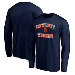MLB Men's Navy Detroit Tigers Team Heart & Soul Long Sleeve T-Shirt