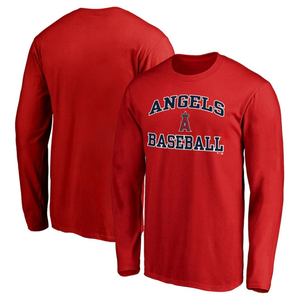MLB Men's Red Los Angeles Angels Team Heart & Soul Long Sleeve T-Shirt