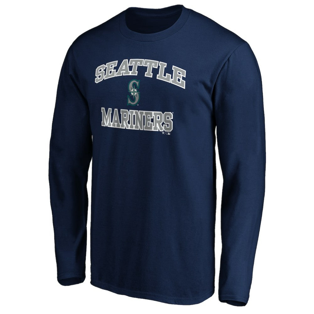 MLB Men's Navy Seattle Mariners Team Heart & Soul Long Sleeve T-Shirt