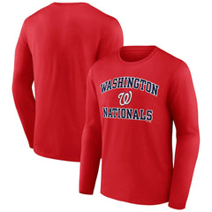 MLB Men's Red Washington Nationals Team Heart & Soul Long Sleeve T-Shirt