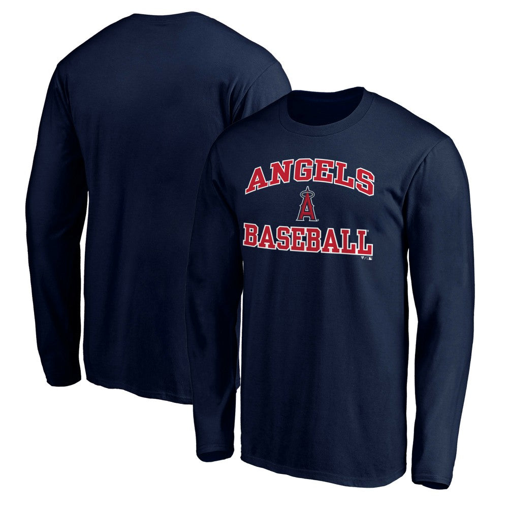 MLB Men's Navy Los Angeles Angels Team Heart & Soul Long Sleeve T-Shirt